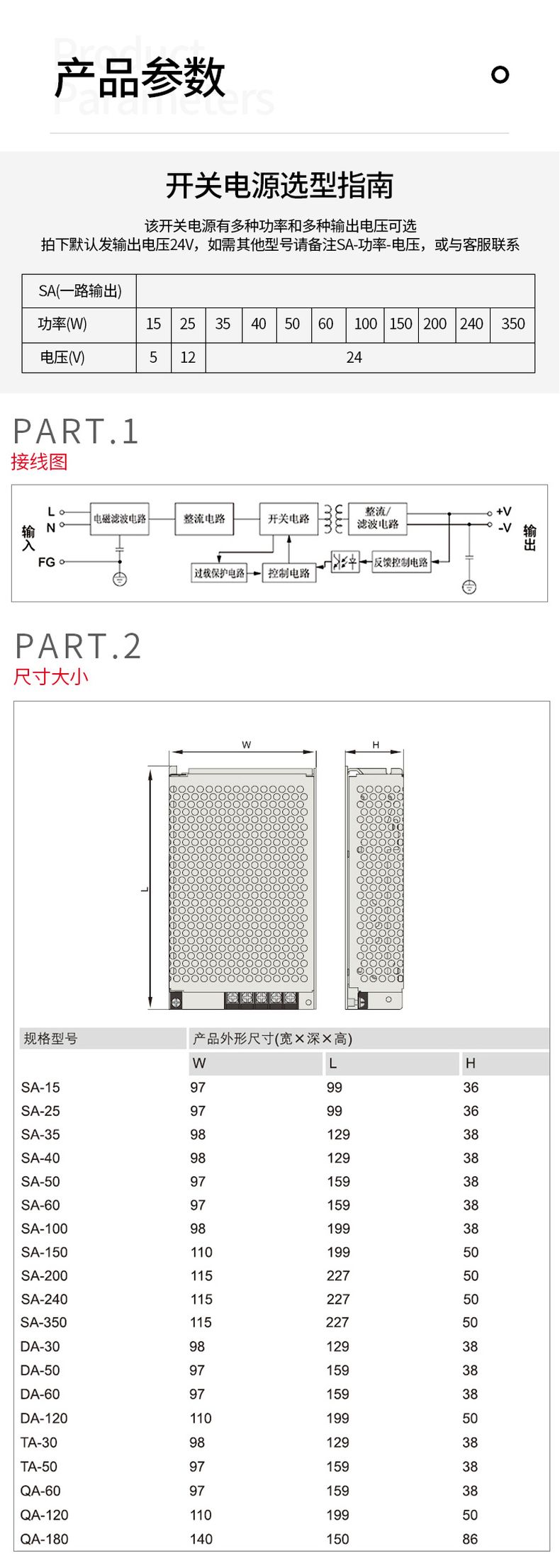 德力西SA開(kāi)關(guān)電源 SA通用直流開(kāi)關(guān)電源 德力西LED監(jiān)控電源 LED燈箱電源